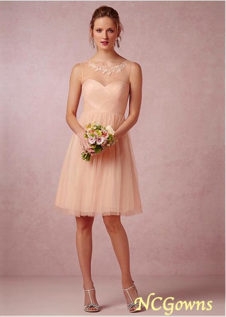 Ncgowns Tulle Fabric A-Line Silhouette Knee-Length Short Dresses T801525356546