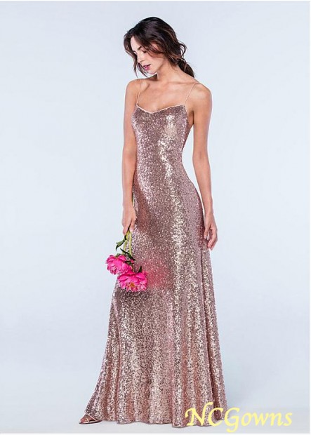 Full Length Gold Natural Bridesmaid Dresses