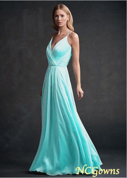 Silk-Like Chiffon Fabric Full Length Length Spaghetti Straps Neckline Bridesmaid Dresses T801525355440