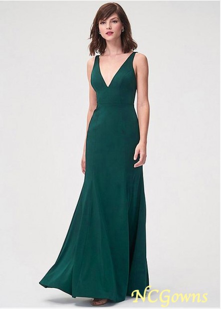 Green Color Family Chiffon Fabric V-Neck Neckline Bridesmaid Dresses T801525354942