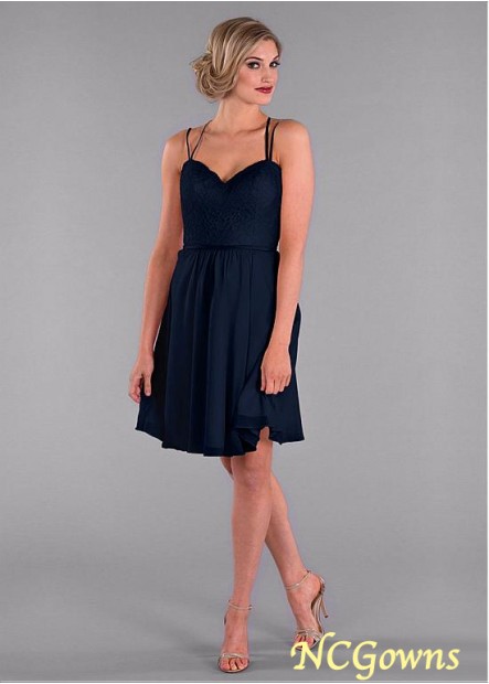 Natural Short Mini Length Blue Tone Bridesmaid Dresses T801525355472