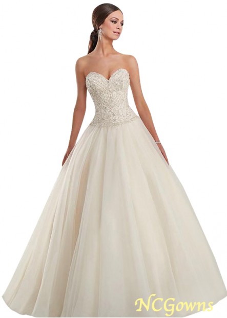 Ncgowns A-Line Sleeveless Cathedral 50-70Cm Along The Floor Dropped Full Length Wedding Dresses