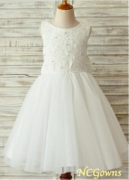 Ncgowns A-Line Lace  Tulle Flower Girl Dresses