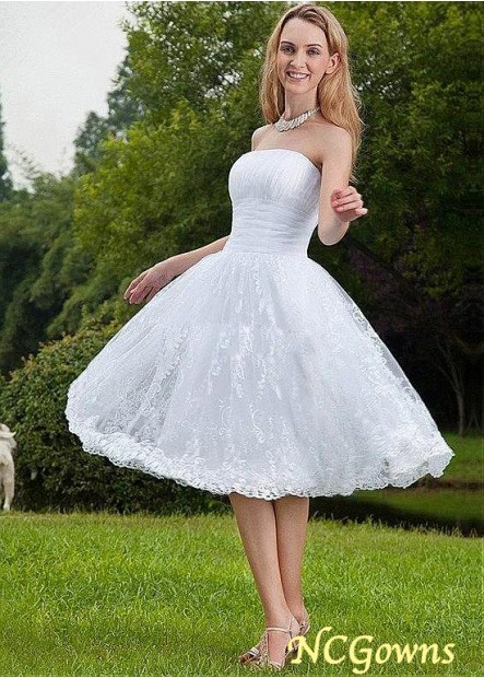 A-Line Silhouette Tulle Fabric Short Wedding Dresses