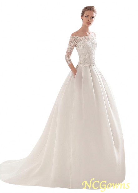 Natural Waistline Off-The-Shoulder Ball Gowns