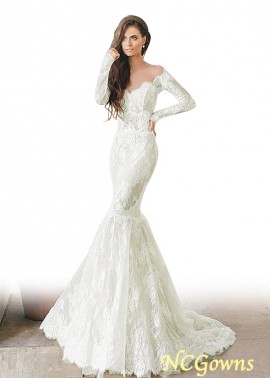 Jewel Neckline Tulle  Lace Fabric Sweep 15-30Cm Along The Floor Illusion Sleeve Type Long Mermaid Trumpet Style