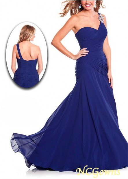Floor-Length Blue Tone Color Family Chiffon Draping Special Occasion Dresses