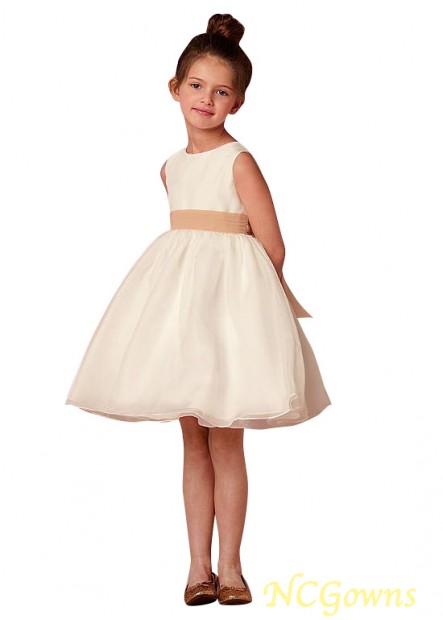 Ncgowns Organza  Satin A-Line Flower Girl Dresses