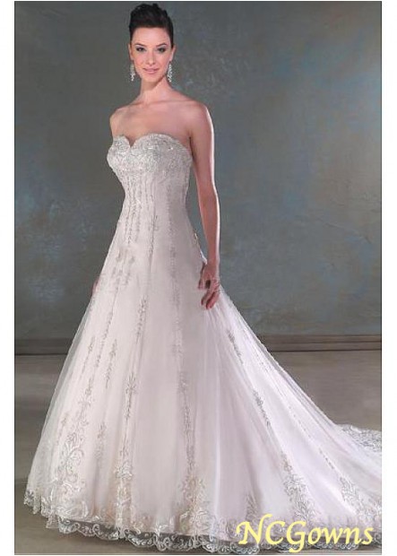 Cathedral 50-70Cm Along The Floor Full Length A-Line Sweetheart Neckline T801525323364