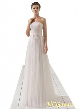 Ncgowns A-Line Sweep 15-30Cm Along The Floor Train Strapless Wedding Dresses T801525320040