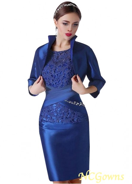Knee-Length Royal Blue Mother Dresses with Jacket