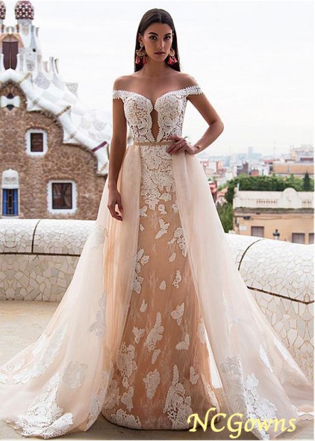 Ncgowns Cap Full Length Length Bateau Cathedral 50-70Cm Along The Floor Champagne Dresses