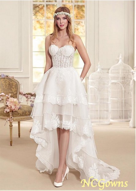 Sweetheart A-Line Silhouette Hi-Lo Short Wedding Dresses