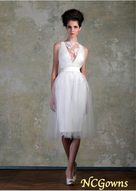 Natural Waistline Knee-Length Without Train Bateau Sleeveless Sleeve Length White Dresses