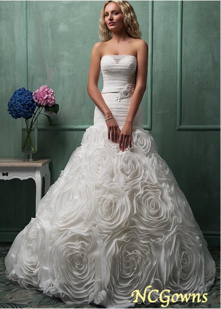 Sleeveless Dropped Full Length A-Line Wedding Dresses T801525324696