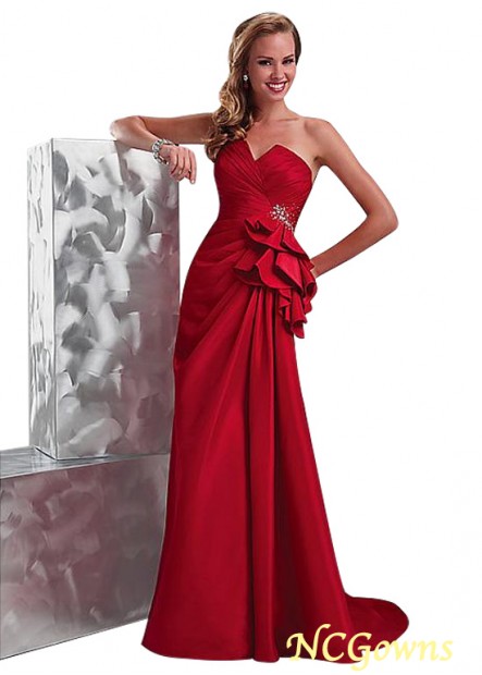 Ncgowns Floor-Length Hemline Red Tone Color