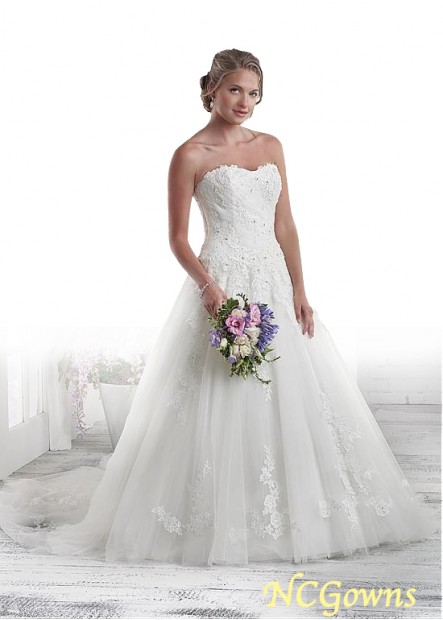 Full Length Length Sleeveless Sleeve Length Dropped Strapless Tulle Fabric Wedding Dresses