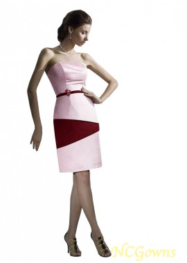 Strapless Charmeuse Satin Fabric Natural Pink Short Dresses