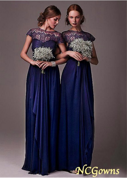 Bateau Natural Blue Tone Color Family Bridesmaid Dresses