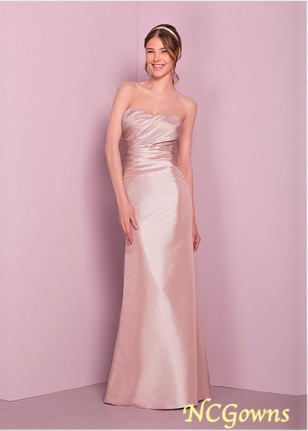 Pink Natural Taffeta Bridesmaid Dresses