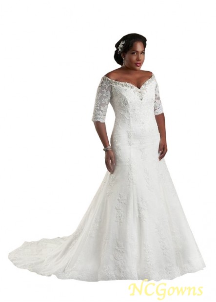 Ncgowns A-Line Silhouette Chapel 30-50Cm Along The Floor Wedding Dresses