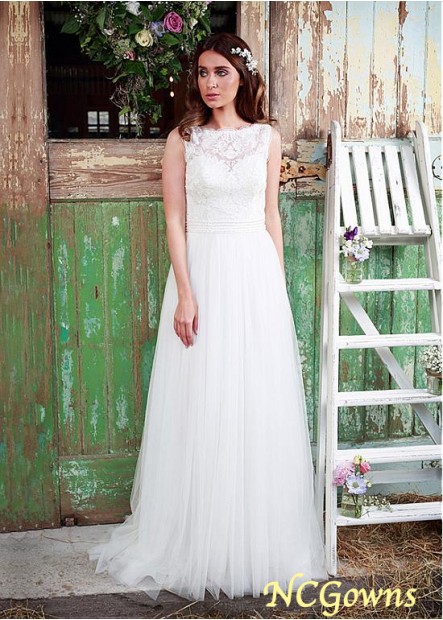 Natural Sleeveless Sleeve Length A-Line Silhouette Wedding Dresses