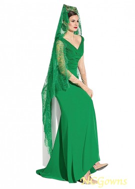 Chiffon  Acetate Satin Cap Green Color Family Mother Of The Bride Dresses