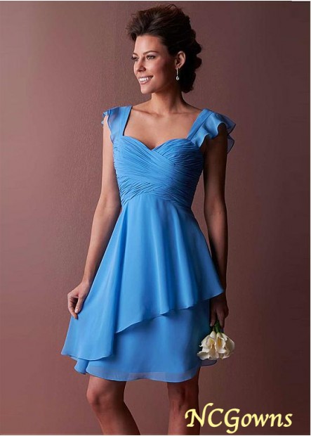 Ncgowns Sweetheart Knee-Length Natural Waistline Royal Blue Dresses