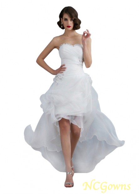 Hi-Lo Length A-Line Short Wedding Dresses