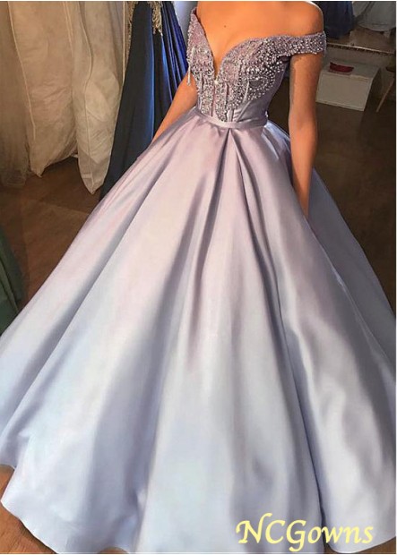 Ncgowns Pleat Satin Fabric Ball Gown Special Occasion Dresses