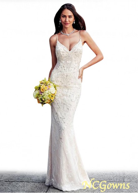 Full Length Tulle  Lace Sleeveless Sleeve Length Beach Wedding Dresses