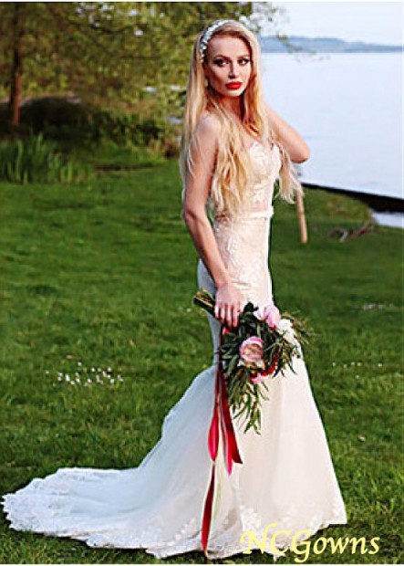 Natural Tulle  Satin Fabric Sleeveless Sleeve Length Wedding Dresses T801525327693