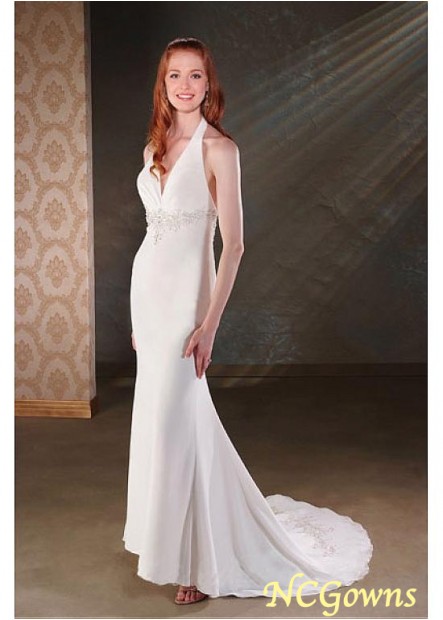 Ncgowns Chapel 30-50Cm Along The Floor Train Sleeveless Sleeve Length Wedding Dresses