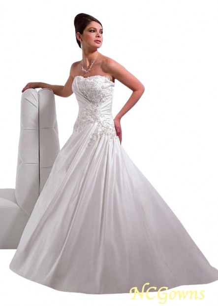 Satin Fabric Full Length Wedding Dresses