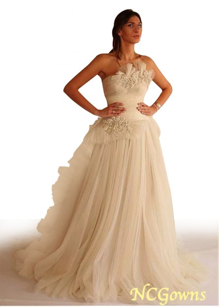 Sleeveless Strapless Neckline Full Length Length Wedding Dresses