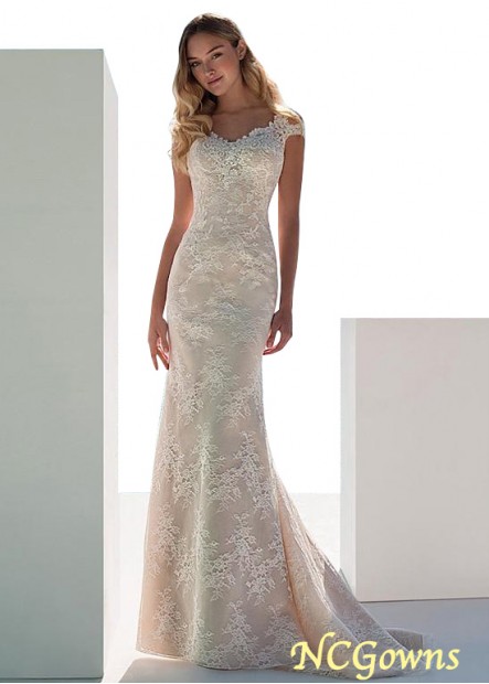Lace Natural Cap Full Length Length Wedding Dresses T801525321311