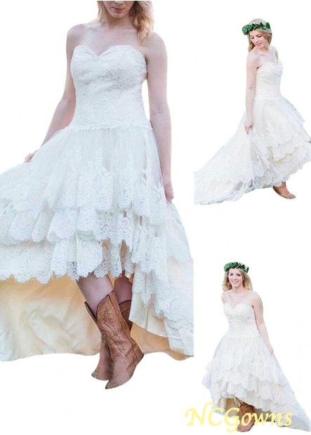Ncgowns Hi-Lo A-Line Natural Sleeveless Short Wedding Dresses