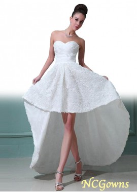 Raised Waistline Taffeta   Lace A-Line Sweetheart Wedding Dresses