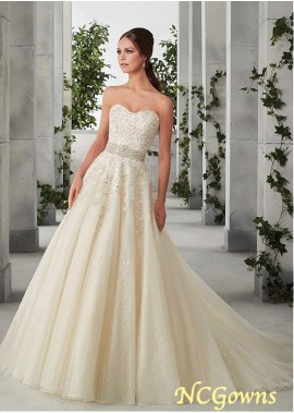 Ncgowns Strapless Natural A-Line Cathedral 50-70Cm Along The Floor Train Sleeveless Champagne Dresses