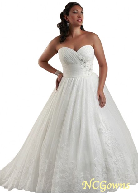 Sweetheart Neckline Chapel 30-50Cm Along The Floor Full Length Natural Wedding Dresses