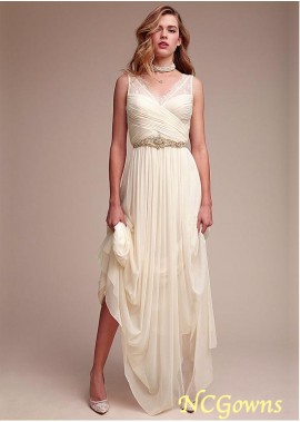 Natural V-Neck Neckline Bridesmaid Dresses