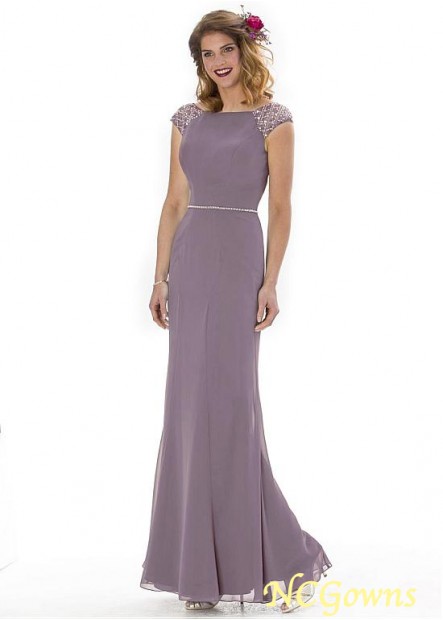 Purple Chiffon Natural Waistline Bridesmaid Dresses T801525354172