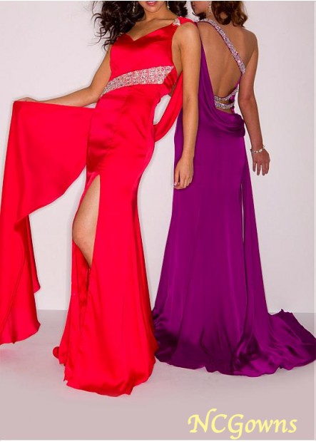 Ncgowns Red Tone Train Floor-Length Special Occasion Dresses