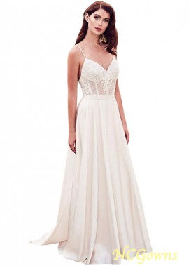 Ncgowns A-Line Full Length Sleeveless Sleeve Length Wedding Dresses