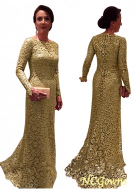 Full Length Gold Long Sleeve Mother Of The Bride Dresses