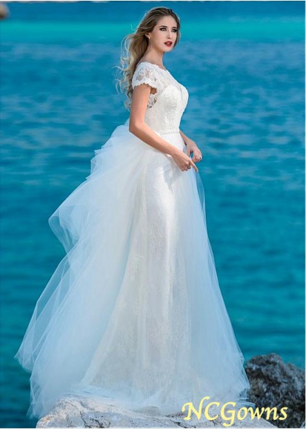 Ncgowns Sheath Column Silhouette Illusion Sleeve Type Full Length Bateau Natural Beach Wedding Dresses