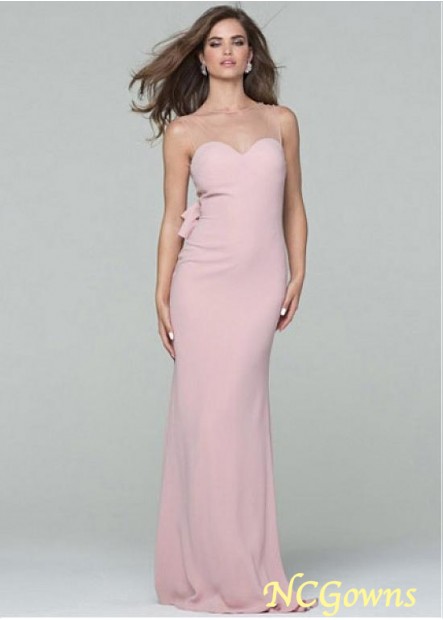 Pink Stretch Charmeuse Floor-Length Prom Dresses