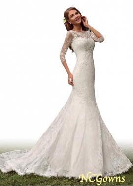 3 4-Length Sleeve Length Full Length Length All-Over Lace Wedding Dresses