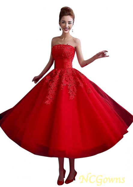 Tea-Length Red Dresses