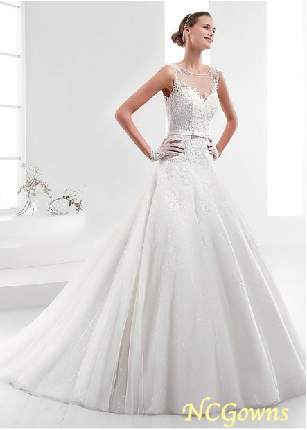 Ncgowns V-Neck Neckline Chapel 30-50Cm Along The Floor Natural Full Length Wedding Dresses